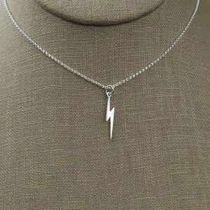 Silver Lightning Bolt Dainty Necklace